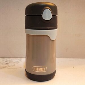 THERMOS BABY 10 ounce Stainless Steel Vacuum Insulated Straw Bottle Gray